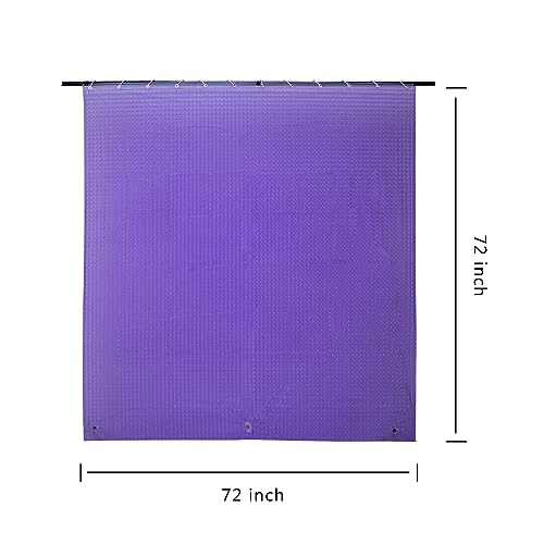 EVA Purple Shower Curtain Liner, 3D Plastic 5G Shower Liner with 12 Rustproof Metal Grommets and Weighted Magnets, Waterproof Duty for Bathroom 72 x 72 - color: Square-purple