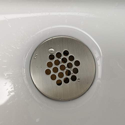 Purelux Grid Drain Strainer Assembly with Overflow for Bathroom Sink, Made of Brass Brushed Nickel - color: Grid_brushed Nickel