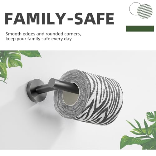 Toilet Paper Holder for Restroom, Gunmetal Gray, Wall Mounted | 304 Stainless Steel, Rustproof Tissue Holder for Bathroom, Powder Room, Stable Drilling Mounted, Space-saving Paper Storage - color: Gun Gray