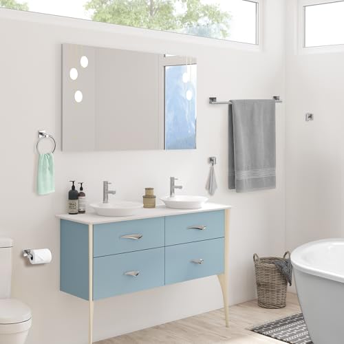 5 Pieces Brushed Nickel Towel Bar Set,Towel Racks for Bathroom Stainless Steel Wall-Mounted Bathroom Hardware Accessories Set 23.6 Inch Towel Holder - color: Brushed Nickel