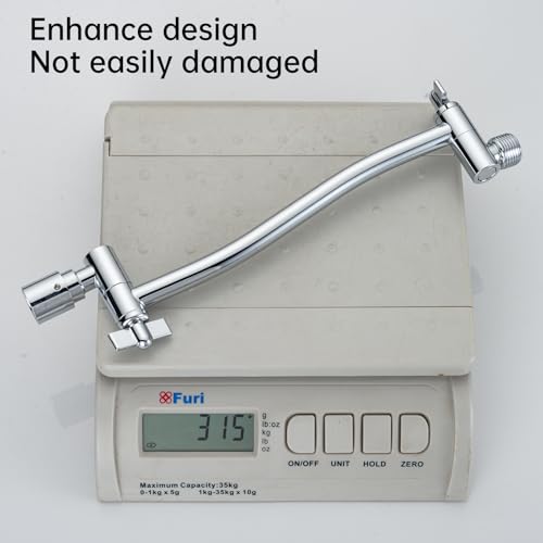 Joyrain Shower Arm Extension with Flange Base, 304 Stainless Steel Extension Pipe, Adjustable Flexible Shower Arm (Chrome, 11-Inch Adjustable Shower Head Extension Arm) - color: Adjustable Shower Head Extension Arm ( 11-Inch ), size: Chrome