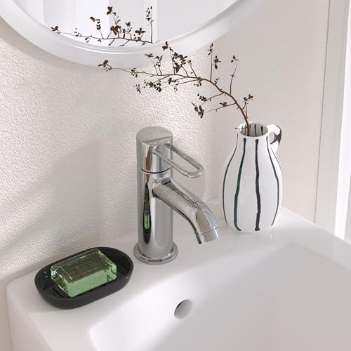 Bathroom Soap Dishes, Not Plastic!White Soap Dishes for Bar Soap, Bamboo Soap Dishes Holder for Bathroom Shower, Bathroom Sink Soap Dish (Black) - color: Black2.0