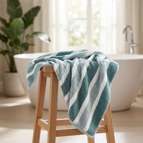 Premium 5-Piece Bath Towel Set | 100% Microfiber Ultra Soft & Quick Dry | Large Bath Towels, Hand Towels & Washcloths for Bathroom, Spa, Gym, | 1 Bath, 2 Hand, 2 Washcloths | Green - color: Green, size: 5 Pcs