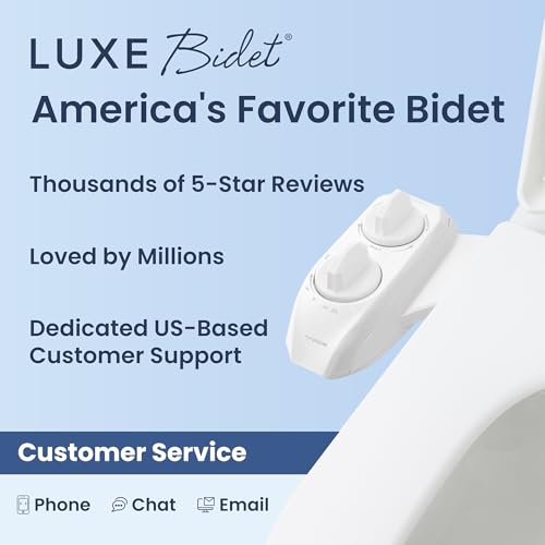 LUXE Bidet NEO 185 PLUS - Patented Bidet Attachment for Toilet, White | Non-Electric, Dual Nozzle, Slide-In Install, 360° Self-Clean, EZ-Lift to Clean, Feminine & Rear Wash - color: White