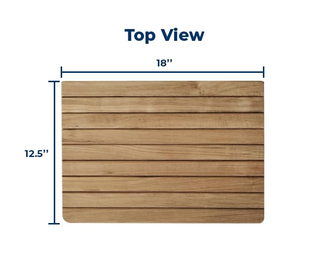 18" Wall Mounted Teak Wood Folding Shower Seat Bench | Wall Mounted, Teak Wood Construction, Folding Design, Shower Seat Bench for Bathroom Safety and Space Saving Use - size: 18"