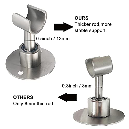 Shower Head Holder Wall Mount,Stainless Steel Handheld Shower Head Holder,Adjustable Shower Spray Holder Metal Shower Head Bracket - style: Brushed stainless steel