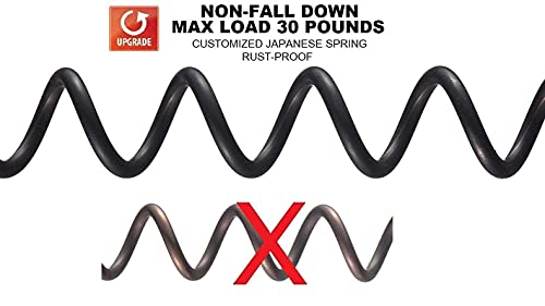 Shower Curtain Rod 43-73 Inches Matte Black, Rustproof and Non-Fall Down Spring Tension Rod for Window or Bathroom, Stainless Steel - color: Black