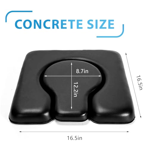 PU Commode Seat Cushion with Sponge Padded,C Shape Waterproof Soft Pad,Suitable for Bedside Commode Chairs,Raised Toilet Seats(Black) - color: Black