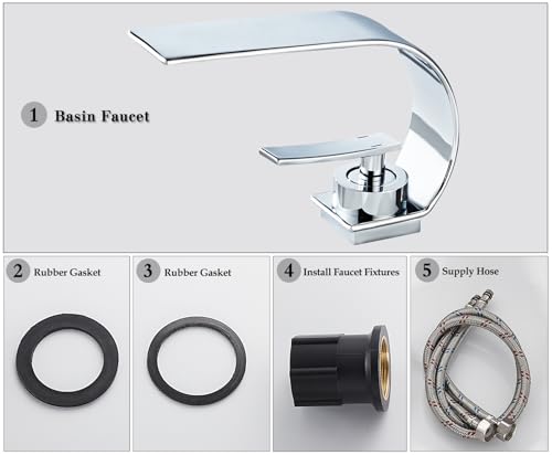 becola Chrome Bathroom Sink Faucet, Low Arc Modern Bathroom Faucet, Brass Single Hole Vanity Sink Faucet, Touch On Single Handle Basin Faucet Tap with 3/8” Hot and Cold Water Supply - Chrome - color: Chrome