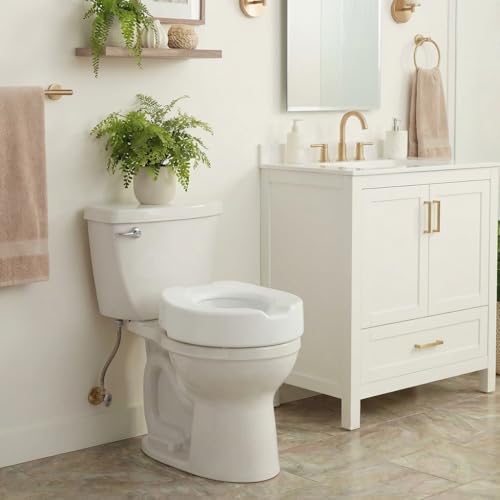 NOVA Toilet Seat Riser – Adds 5” of Height, Raised Toilet Seat with 300 lb Weight Capacity, Universal Fit, Slip-Resistant Bathroom Safety Aid for Elderly & Seniors - style: Without Arm