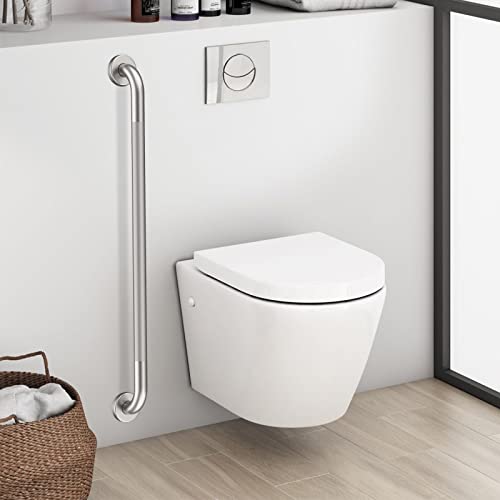 36 Inch Anti Slip Shower Grab Bar, Munzong Satin Brushed Nickel Bathroom Grab Bar, Knurled Bathroom Balance Bar,Safety Hand Rail Support Handicap Elderly Injury Senior Assist Bath Handle | Wall Mount Knurled Bathroom Balance Bar Safety Hand Rail Support H