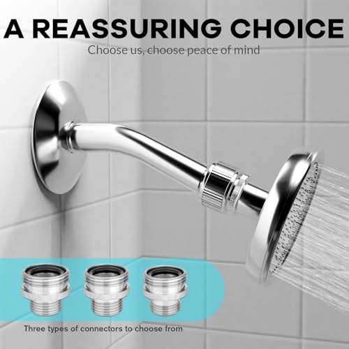 Ball End Shower Arm Adapter 1/2 Inch Male Pipe Thread Old Style Head Convert to fit standard shower head 14UN 16UN is Suitable for Most Old-Fashioned Ball Head Shower Arms (3PCS)