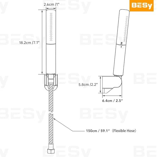 Handheld Shower Head Sprayer Shower Wand Hand Shower Showerhead Bronze | High Pressure Showerhead, Hand Held, Brass Shower Head, Wall Mounted, 60 In Stainless Steel Shower Hose - color: Bronze