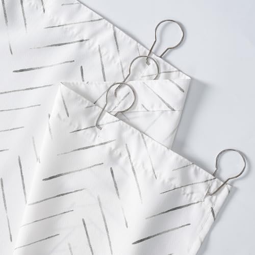 jinchan Grey and White Shower Curtain Inky Herringbone Chevron Zig Zag Waterproof Fabric Modern Farmhouse Shower Curtains for Bathroom with 12 Hooks 70x72 Inches - color: Inky Grey, size: 70"W x 72"L (Pack of 1)