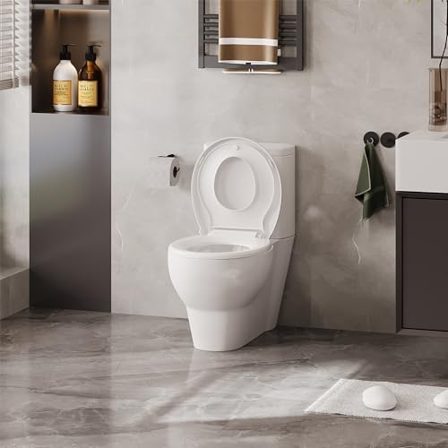 GarveeLife Round Toilet Seat with Toddler Seat Built-In, American Standard, Slow Close Lid, Quick Release Hinges, Non-Slip Bumpers, Easy Install & Clean, Never Loosens Design - size: Round Seat with Toddler Seat