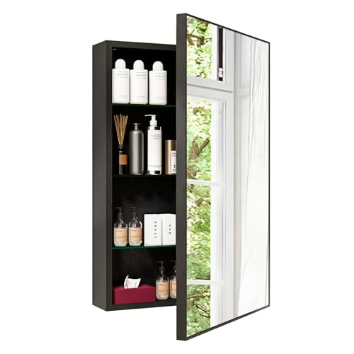 20 X 30 Inch Bathroom Medicine Cabinet with Mirror | Wall Mounted Mirror Storage Cabinet Bathroom Organizer Cabinet
