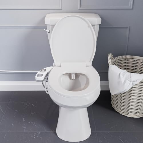 Hot and Cold Bidet, Warm Water Bidet Attachment for Toliet, Non-Electric Warm Bidet with Adjustable Water Pressure, Dual nozzle Rear and Feminine Wash - Self cleaning (Silver) - style: Silver