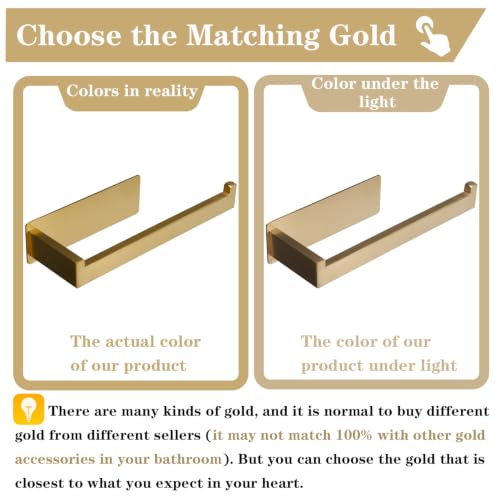 Hand Towel Holder, Strong Self Adhesive Hand Towel Ring, Thicken SUS304 Stainless Steel Hand Towel Bar/Rack, No Drilling Modern Hand Towel Hanger (Brushed Gold, 9 in) - color: Brushed Gold, size: 1 Pack 9 In