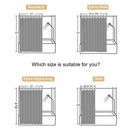EurCross Brown Shower Curtain Liner Fabric 72 x 72 Inch, Hotel Luxury Washable Cloth Shower Curtain Bathroom,Taupe - color: Chocolate, size: 72"W x 72"L (Pack of 1)