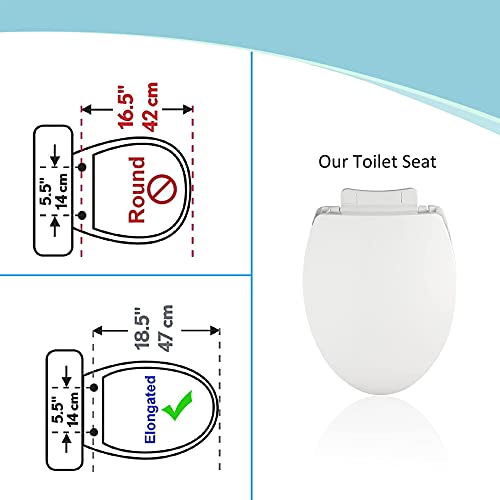 SS114 Toilet Seat Replacement Compatible with TOTO, Elongated Soft Close | Toilet Seat for SS154/SS204/SS214/SS224, Transitional Heavy Duty Oval Toilet Seats, 2-Pack Toilet Bolts and Nuts, White - style: Heavy Duty Elongated