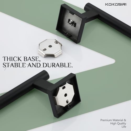 KOKOSIRI Towel Bar Matte Black Bathroom Hardware Hand Towel Rails Wall Mounted Kitchen Toilet Cabinet Paper Holder, Stainless Steel B3008BK - color: Matte Black, size: 1 Pack