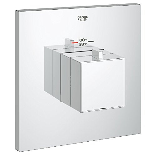 Grohe 19928000 Grohflex Cosmo Square Custom Shower Thermostatic Trim With Control Module, Starlight Chrome