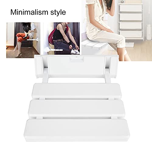 Folding Shower Seat Wall Mounted, Foldable Shower Bench, Space-Saving Fold Down Design for Seniors, Elderly & Small Shower Spaces