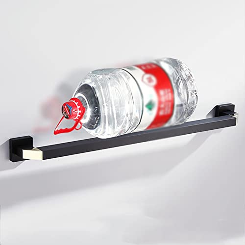 Wall-Mounted Space Aluminum Towel Rack, Thicken Shower Towel Bar for Bathroom, Square Base Thicken Single Pole Double Pole Towel Bar Multiple Uses (Size : 60cm) - size: 60cm