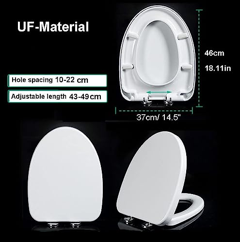 "V-Shaped Toilet Seat with Cover - Quick Release, Easy Clean with Adjustable Hinges, Oval Soft Close Design" - size: 01c