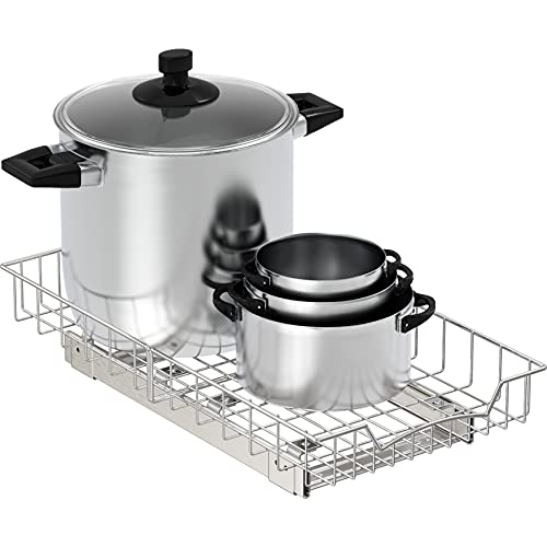 Simple Houseware Under Cabinet Pull Out Sliding Shelf, 21" Dx11 W, Chrome - size: 21" D x 11" W