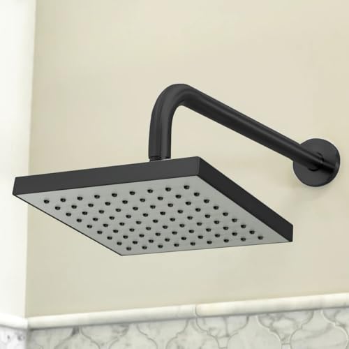 Shower Extension Arm, Solid Stainless Steel Shower Pipe Extension with Teflon Tape and Washer, For Lowering or Extending Showerhead (4 Inch, Matte Black) - color: Matte Black, style: 4 Inch