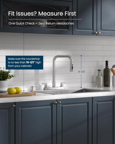 APPASO 4 Hole Kitchen Faucet Brushed Nickel for 3 or 4 Hole Standard Sinks | 2 Handle Kitchen Faucets with 3-Mode Pull Down Sprayer and Soap Dispenser, Square Spout Dual Handle Faucet Stainless Steel - color: 2-Brushed Nickel