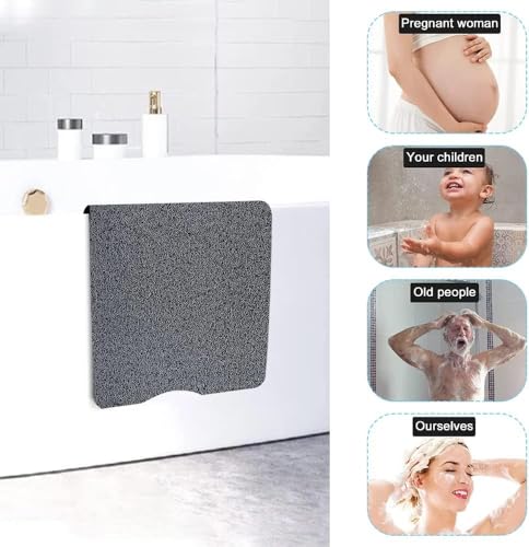 Bathtub Mat Non Slip Shower Mat Soft PVC Loofah Bath Tub Mats with Drain for Bathroom Tub 40 x 16 Inch (Mix Color) - color: Black White