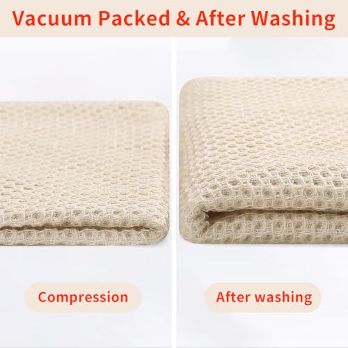 Homaxy 100% Cotton Waffle Weave Kitchen Towels, 10-Pack, Beige | Ultra Soft Absorbent Dish Towels, Quick Drying Cleaning Towels, 13 x 28 Inches - color: Beige, size: 13 x 28 - 10 Pack