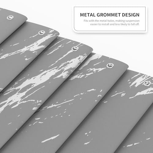 Gray Marble Shower Curtain Set with Silver Metal Hooks, Fabric Shower Curtain for Bathroom, Modern Luxury Bathroom Curtain, Water-Resistant Polyester Bath Curtain, 72 x 72 Inches - color: Silver Gray, size: 72"W x 72"L (Pack of 1)