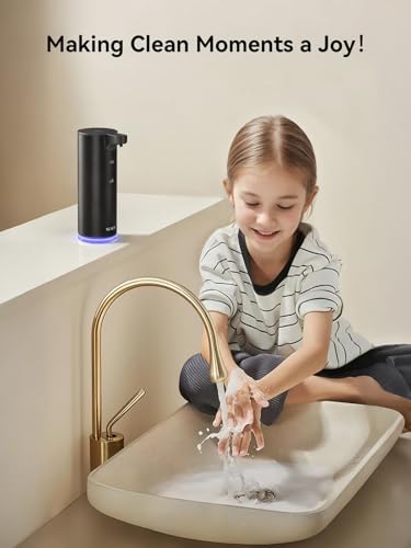 Automatic Foam Soap Dispenser, 0.2s Fast Sensor, USB-C Rechargeable, Smudge-Resistant Stainless Steel, Touchless Liquid & Foaming Soap Dispenser for Bathroom, Kitchen, Hotel, Black - color: Black