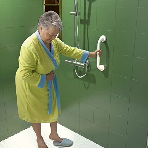 12 Inch Anti Slip Shower Grab Bar Oil Rubbed White, Munzong Bathroom Grab Bar, Knurled Bathroom Balance Bar,Safety Hand Rail Support Handicap Elderly Injury Senior Assist Bath Handle | Knurled Bathroom Balance Bar Safety Hand Rail Support Handicap Elderly