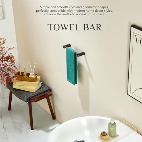 KOKOSIRI Bathroom Hand Towel Rings 9-Inch Hand Towel Holder Wall Mounted Bathroom Hardware Accessories Oil Rubbed Bronze Stainless Steel, B4007ORB-L9 - color: Oil Rubbed Bronze