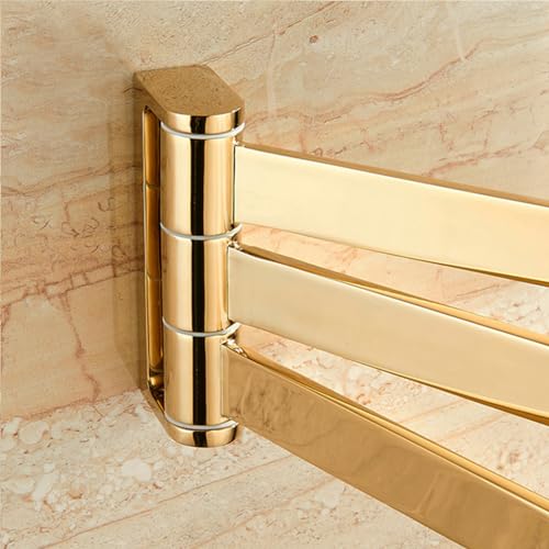 ZHOUXIAO Premium Swing Out Towel Bar Gold Finish/Towel Racks for Bathroom or Kitchen, Metal Bold Towel Bar Folding Arm Swivel Hanger Bathroom Storage Organizer Wall Mounted Silver