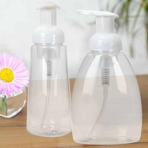 Ginger Lily Farms 2-Pack/12 oz Foaming Soap Dispenser, Plastic | for Hands, Body & Hair, Moisturizing Wash, Salon Wash, Spa Cleanser, Salon & Spa Essentials, Manicure & Pedicure Supplies - style: 12 Oz Clear