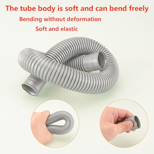 QRITY 1 PCS Overflow Pipe, 29x29mm Round Interface, Kitchen Sink Drain Pipe Kit, Silver, ABS Plastic, Bathroom Sink Overflow Head, 450mm Length - style: Style-B