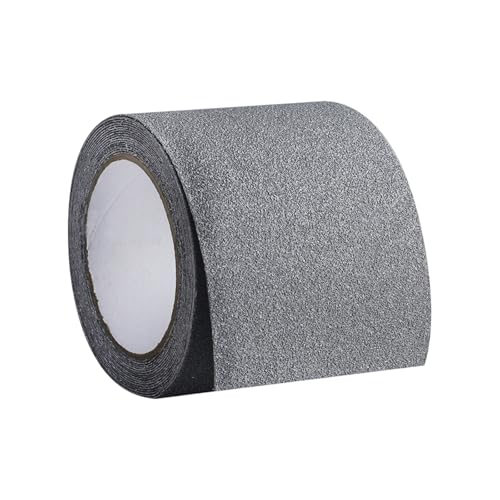 PVC Antislip Floor Tape Strips Roll with Adhesive Backing for Enhances Safety Stair Step Bathroom and Kitchen Waterproof - color: Gray