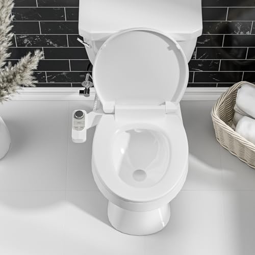 SAMODRA Non-Electric Bidet Attachment for Toilet – Self-Cleaning Dual Nozzle (Frontal & Rear Wash), Adjustable Water Pressure, Fits Most Toilets, Easy Installation (Pebble Gray) - color: Pebble Gray