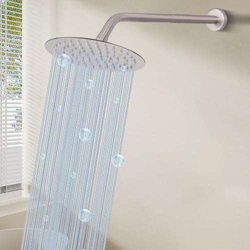 Shower Head Extension Arm, Shower Extender Water Outlet- Lowers Existing, Shower Pipe Extension for Bathroom, Made of Solid Metal Stainless Steel(8 Inch, Brushed Nickel) - color: Brushed Nickel, style: 8 Inch