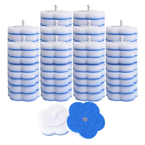 Toilet Bowl Wand Refills 80 Pcs Disposable Toilet Brush Cleaning Sponges Heads Not Compatible with Other Wand - size: 80 Refills