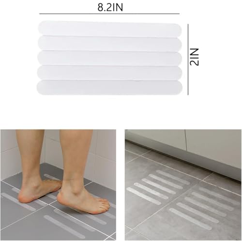 Anti-Slip Shower Stickers (24 PCS), Safe And Non-Slip Bathtub Strips, Not Easy To Move When Stepped On, Transparent And Beautiful, Easy To Install, Suitable For Bathtubs, Showers And Kitchens - size: 7.87IN