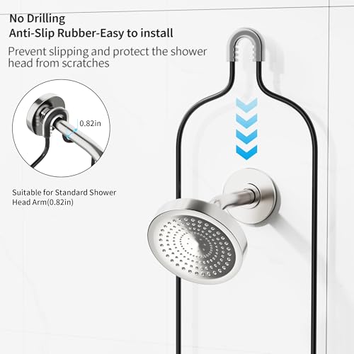 DAOYA Shower Caddy Hanging, Anti-Swing Over Head Shower Caddy, Rustproof Bathroom Organizer with Soap Holder & Hooks - color: Black, size: L