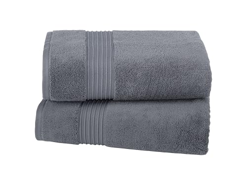 Milara Turkish Super-Plush Bathroom Hand Towels Set 2-Piece | Premium Cotton Hand Towels Set Absorbent, Durable with Hanging Loops | Anthracite (Dark Gray) Hand Towel, (16 x 30 Inches) - color: Anthracite (Dark Gray), size: Hand Towel (2 Pcs) - 16" x 30"
