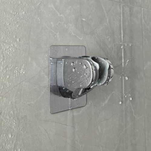 Strong Adhesive and Waterproof Shower Head Holder, Adjustable Handheld Shower Holder Wall Mount Shower Bracket by Lofekea - style: Silver and Gray - 1 Pack
