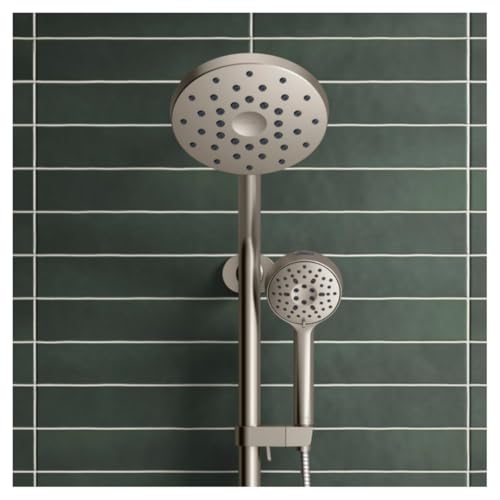 Kohler HydroRail 3-in-1 Multifunction Shower System, Brushed Nickel, with Handshower, Slidebar, 60" Hose, 5 Spray Functions, 1.75 GPM